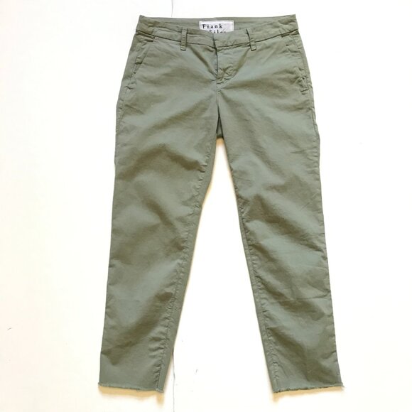Eileen & Fisher Wicklow Italian Chino Pants Womens 2 Green Sage Cotton Straight - Picture 4 of 13